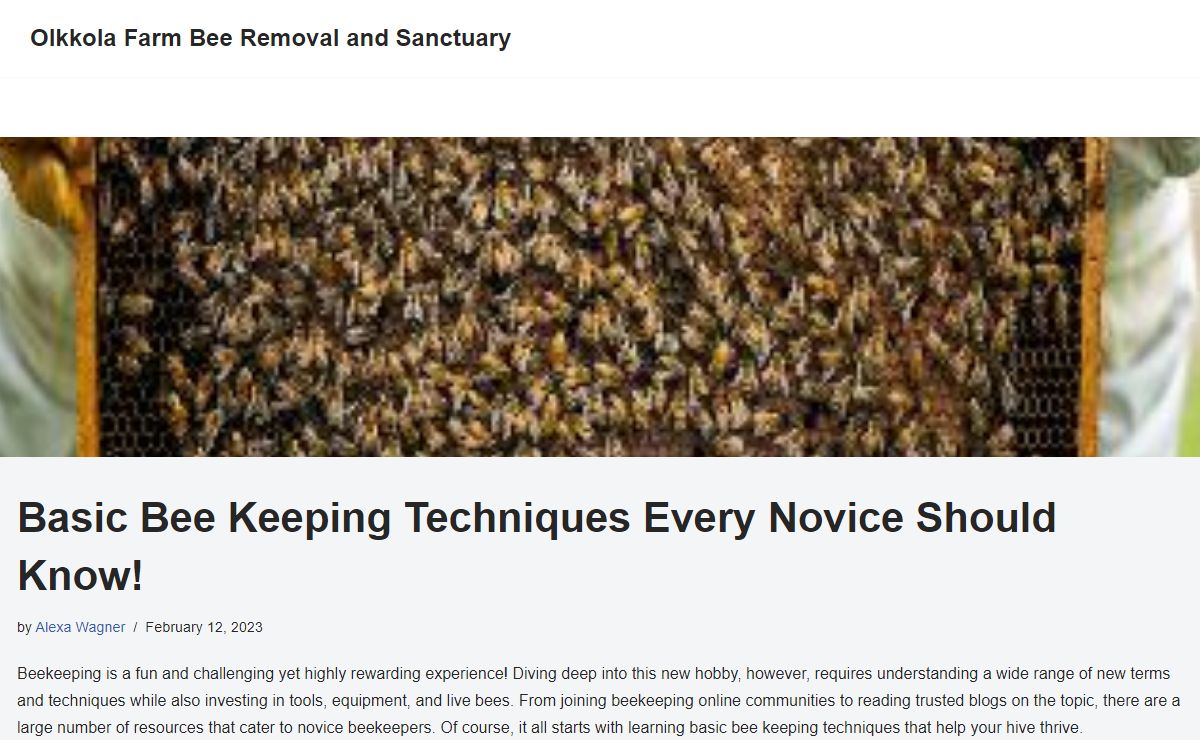 Olkkola Farm Bee Removal and Sanctuary -