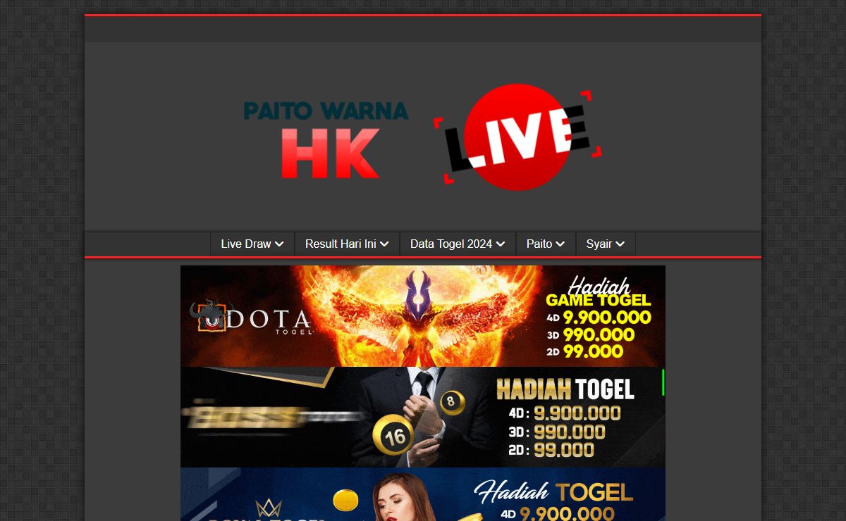 Paito Warna HK Live - Data Hongkong 6D Hari Ini Terlengkap
