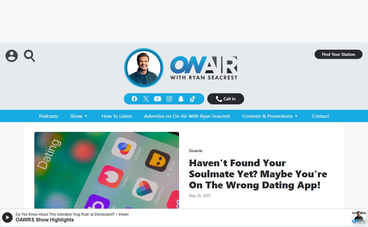 On Air with Ryan Seacrest - News & more from the live radio show