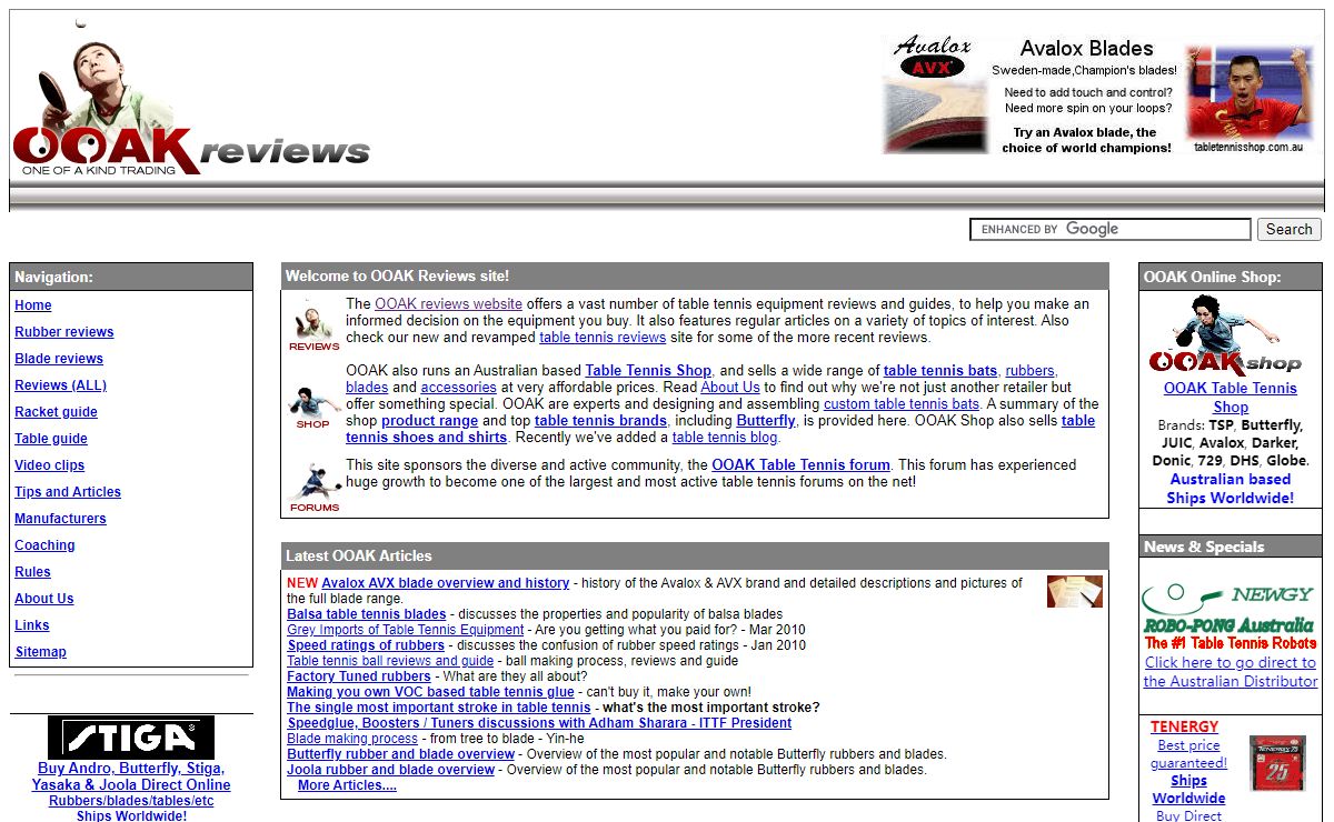 Table Tennis Equipment Reviews
