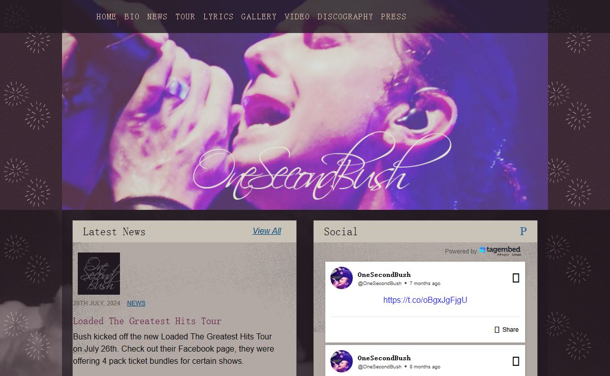 OneSecondBush.com - A Comprehensive Fan Site For The Band Bush