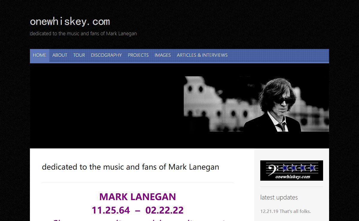 dedicated to the music and fans of Mark Lanegan - onewhiskey.com