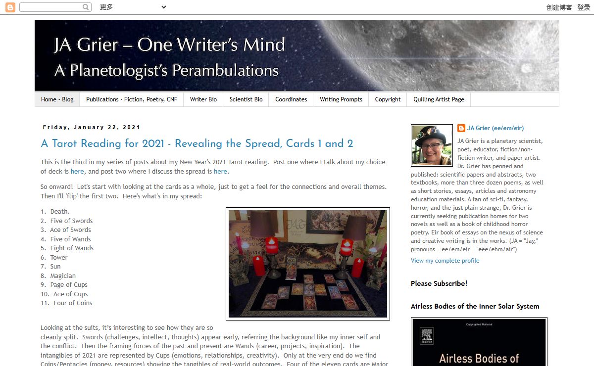 JA Grier - One Writer's Mind