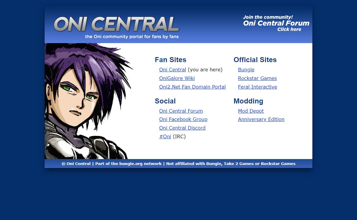 Oni Central - The Oni Community Portal