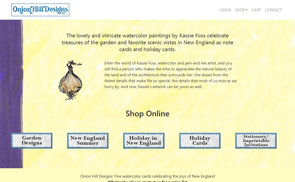 Onion Hill Designs – Fine watercolor cards and invitations celebrating the joys of New England