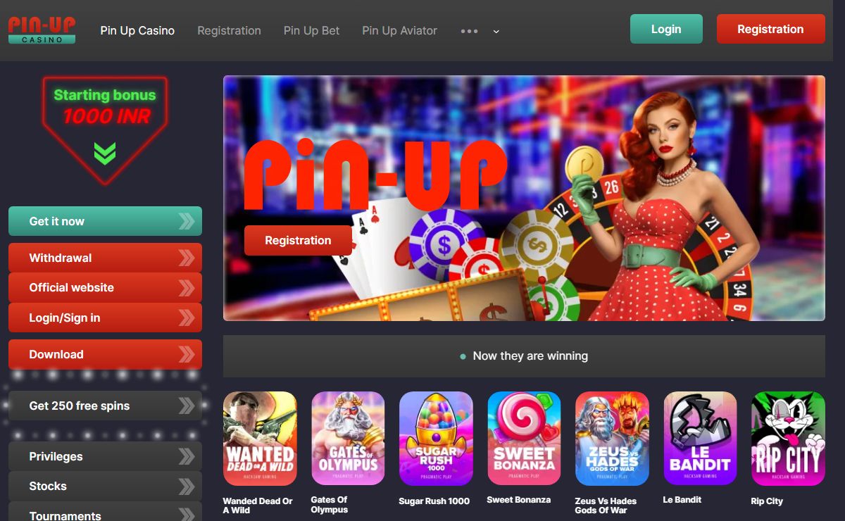 Pin Up Casino India - Bonus for Registration 25,000 INR