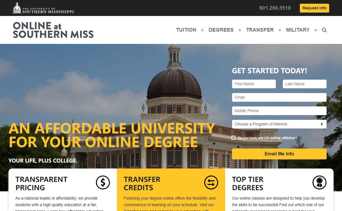 Most Affordable Online University | Online at Southern Miss