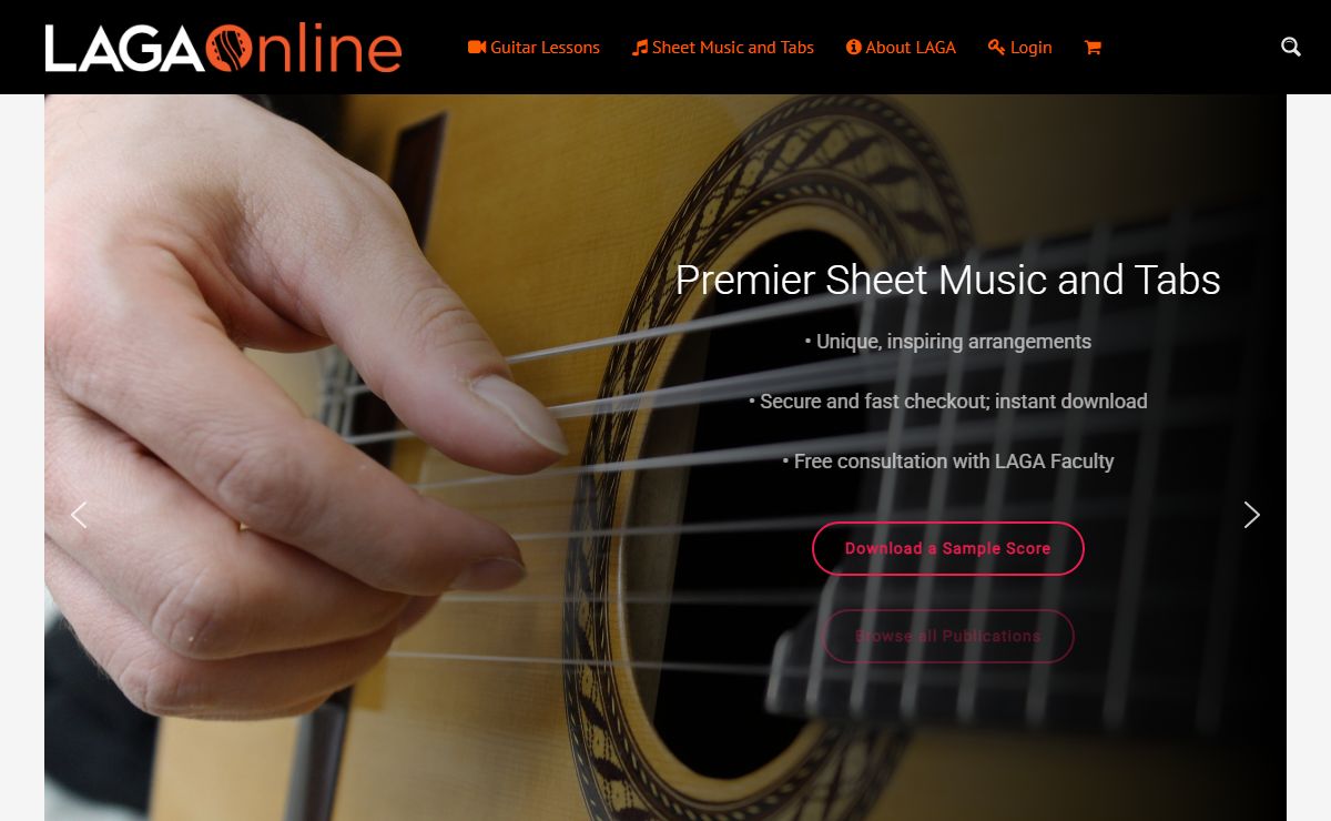 Online Guitar Lessons, Classical Guitar Sheet Music and Tabs by LAGA