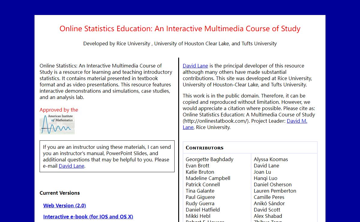 Free Statistics Book