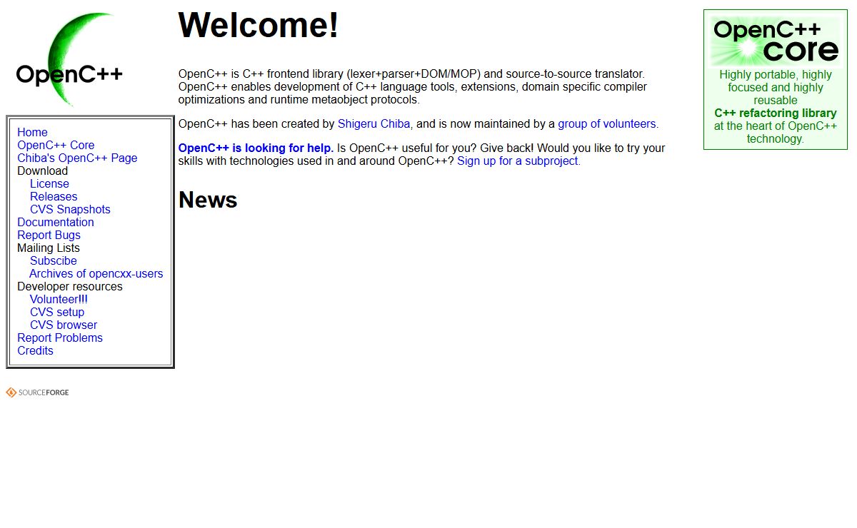 Welcome to OpenC++