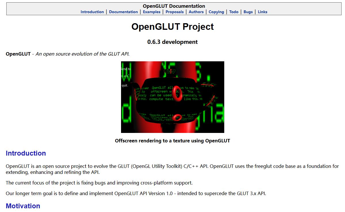 OpenGLUT 0.6.3 development - OpenGLUT: OpenGLUT Project