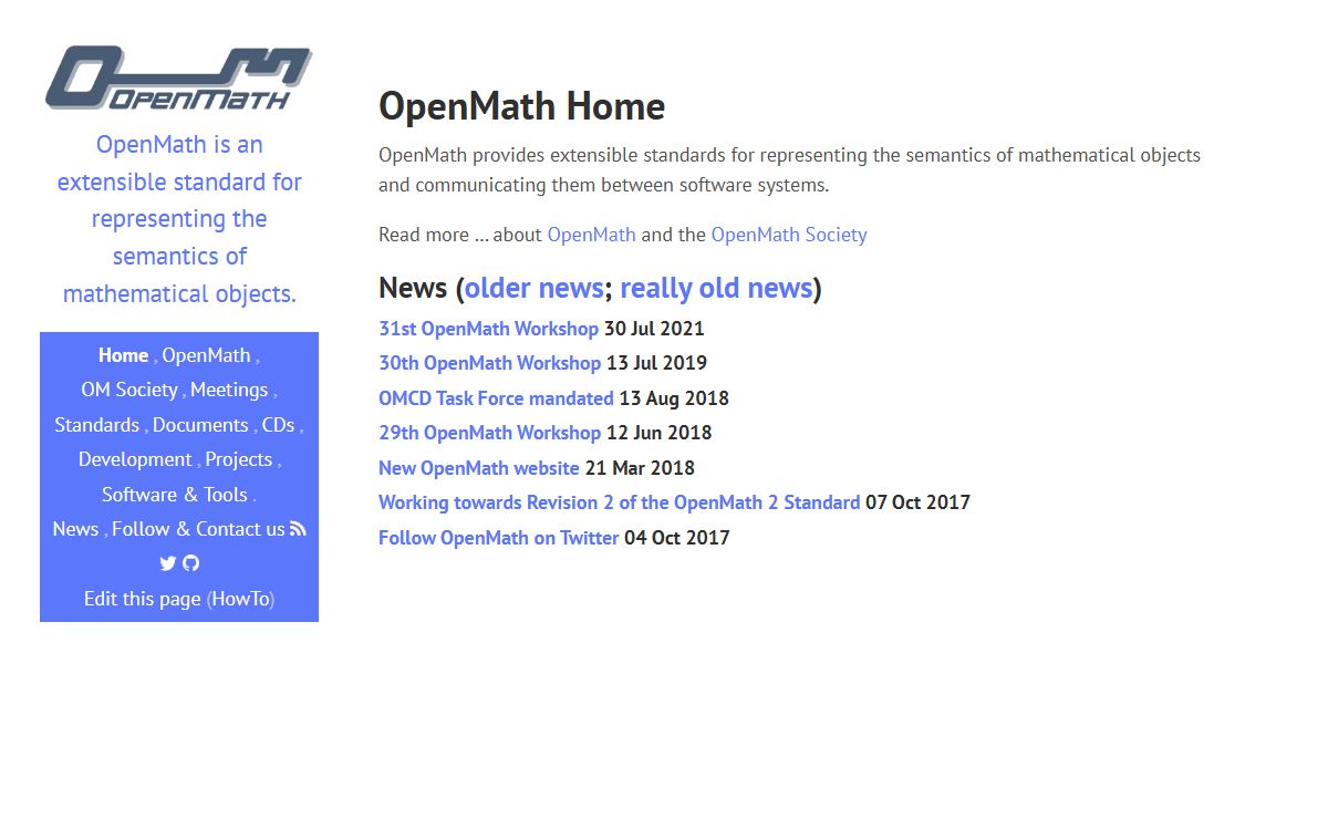 OpenMath Home · OpenMath
