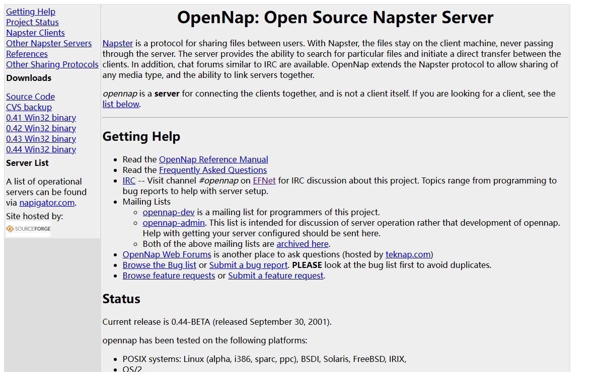 OpenNap: Open Source Napster Server