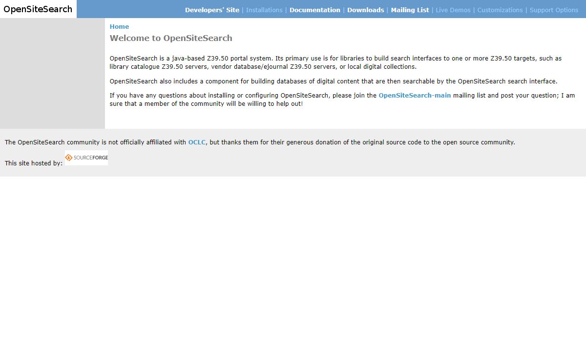 Welcome to OpenSiteSearch