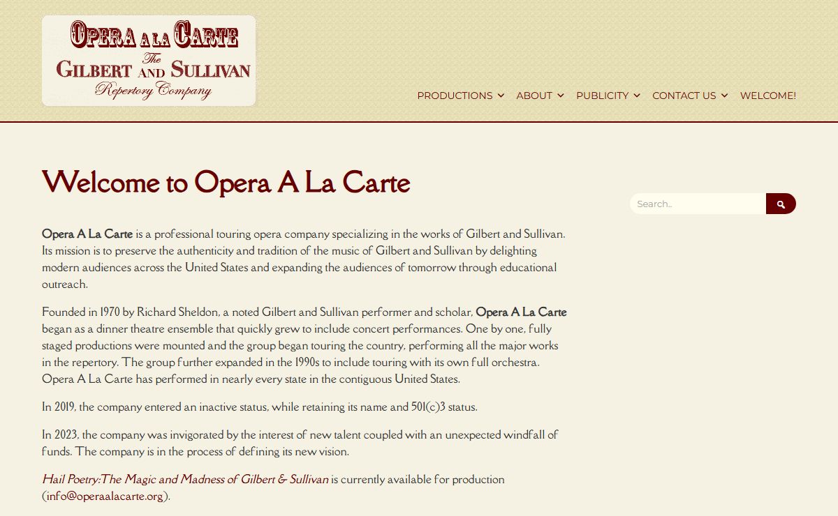 Opera A La Carte – The Gilbert and Sullivan Repertory Company