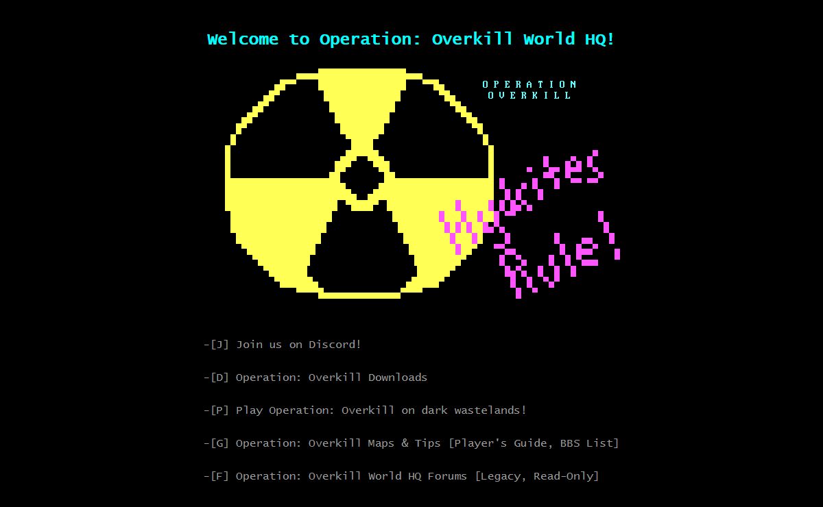 Operation : Overkill | The Original Wastelands BBS Door Game!