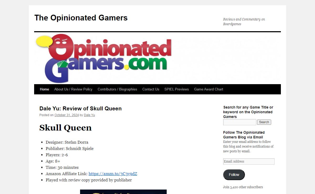The Opinionated Gamers | Reviews and Commentary on Boardgames