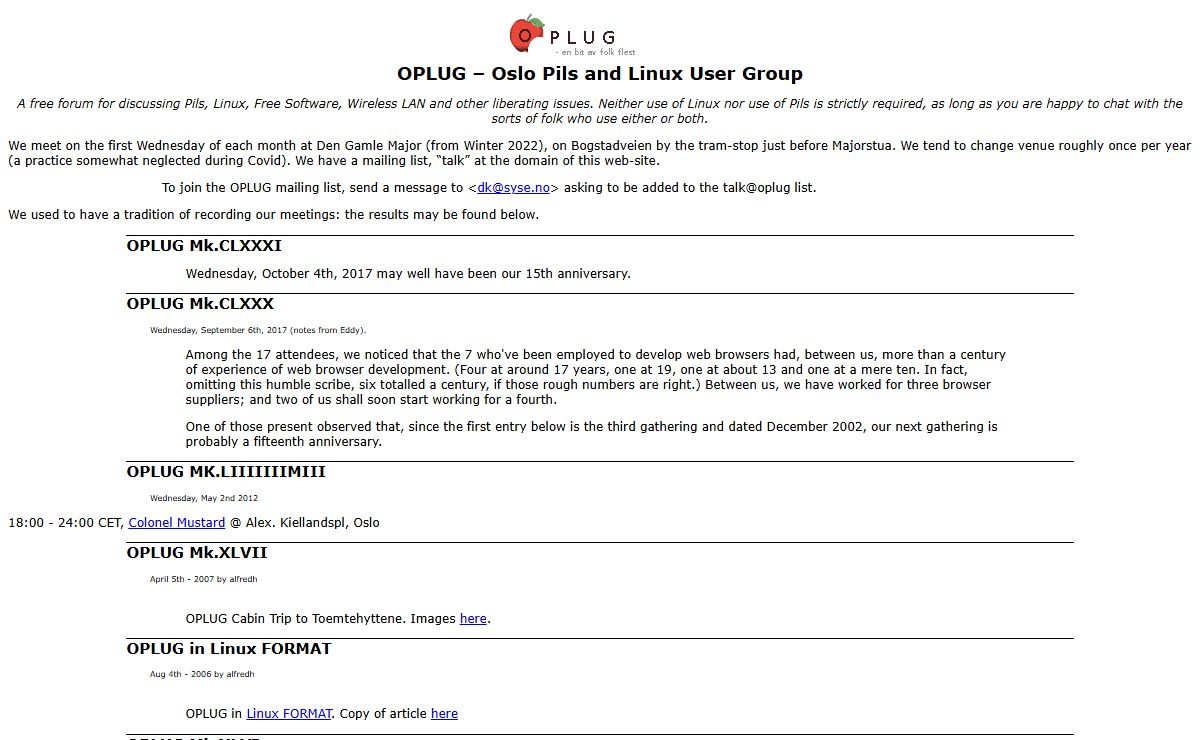 OPLUG - Oslo Pils and Linux User Group