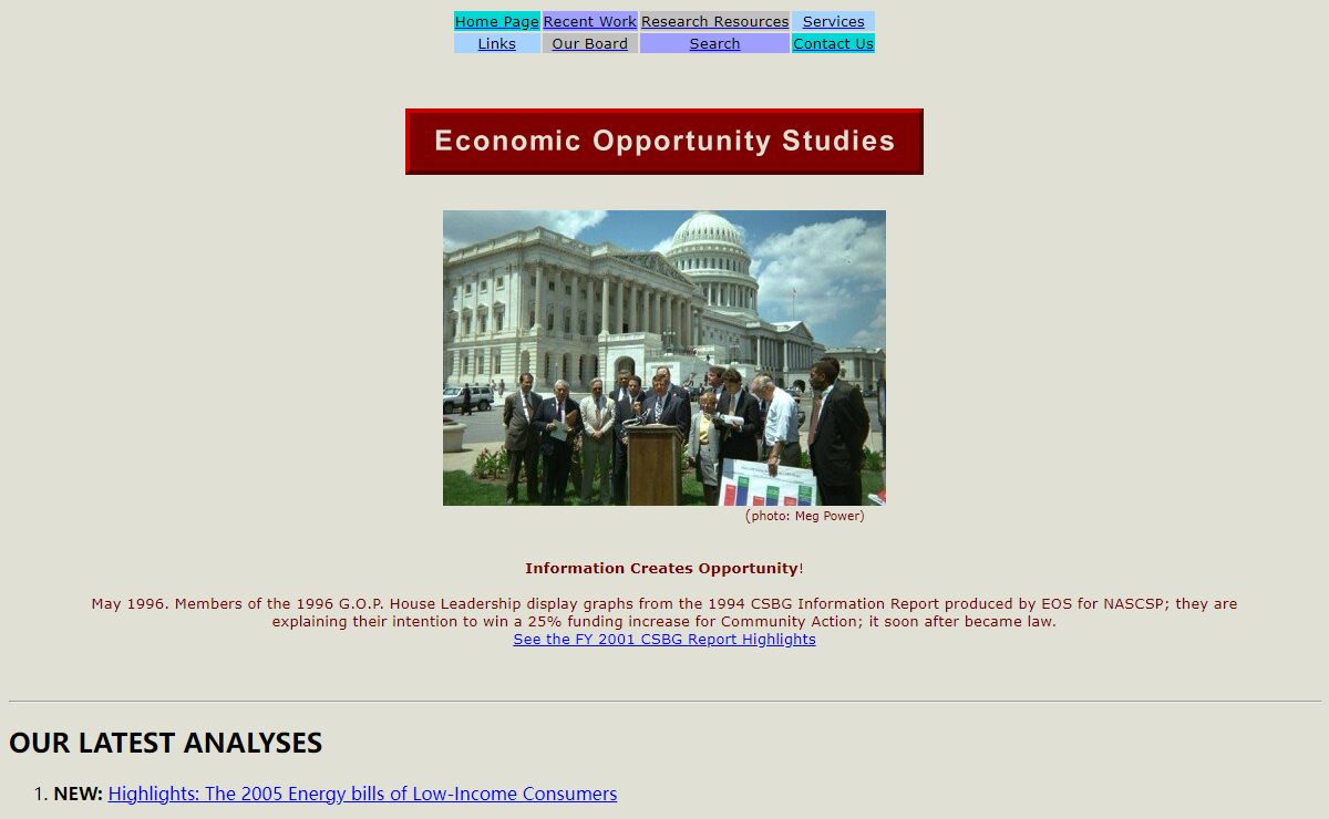 Home. Economic Opportunity Studies, EOS, analysis and research of low-income residential energy use, Meg Power, Director, Washington DC.
