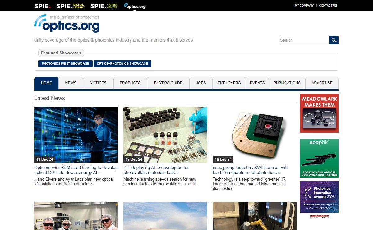 optics.org - The Business of Photonics: Latest news, analysis and in-depth reporting