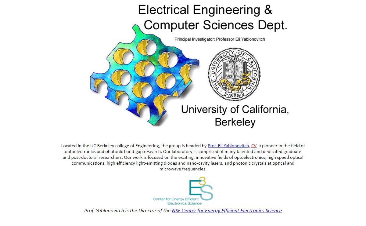 Yablonovitch Research Group, Electrical Engineering @ University of California Berkeley