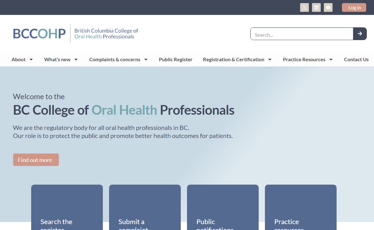 Welcome to the BC College of Oral Health Professionals | British Columbia College of Oral Health Professionals