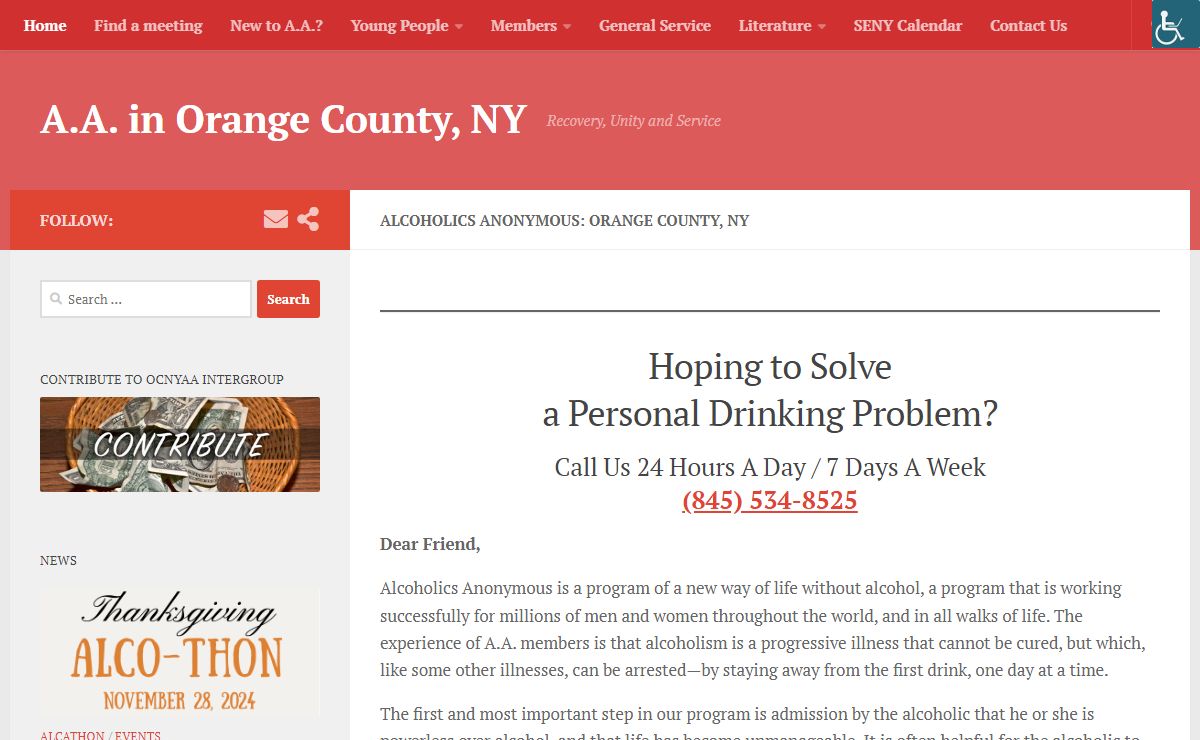 Alcoholics Anonymous: Orange County, NY - A.A. in Orange County, NY