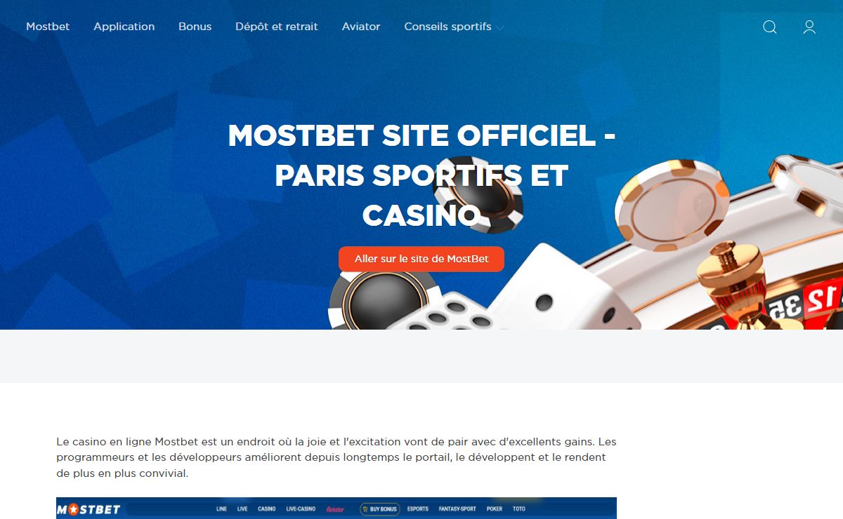 Mostbet - casino et paris sportifs en France | Site officiel ᐈ Jouer aux machines à sous
