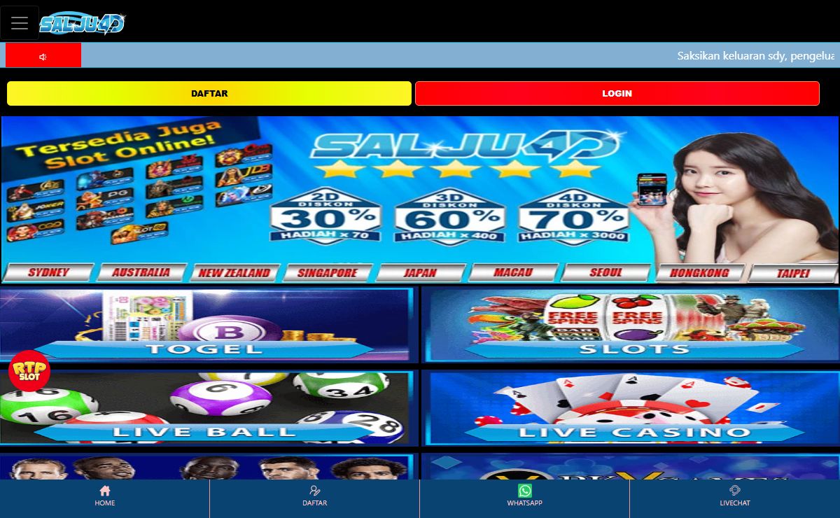 Togel hari ini yang kami sediakan menawarkan berbagai pasaran menarik, termasuk togel Sidney, togel Singapore, dan togel Hongkong