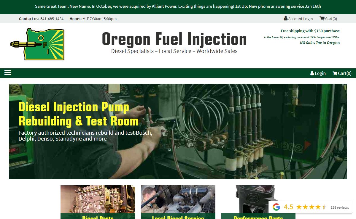 Oregon Fuel Injection | Diesel Parts Online | Rebuilt Diesel Injection Pumps