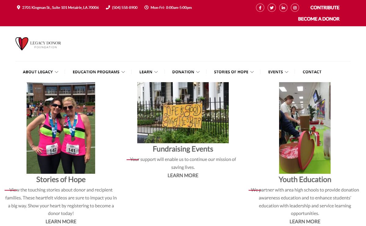 Legacy Donor Foundation New Orleans | Life Continued.