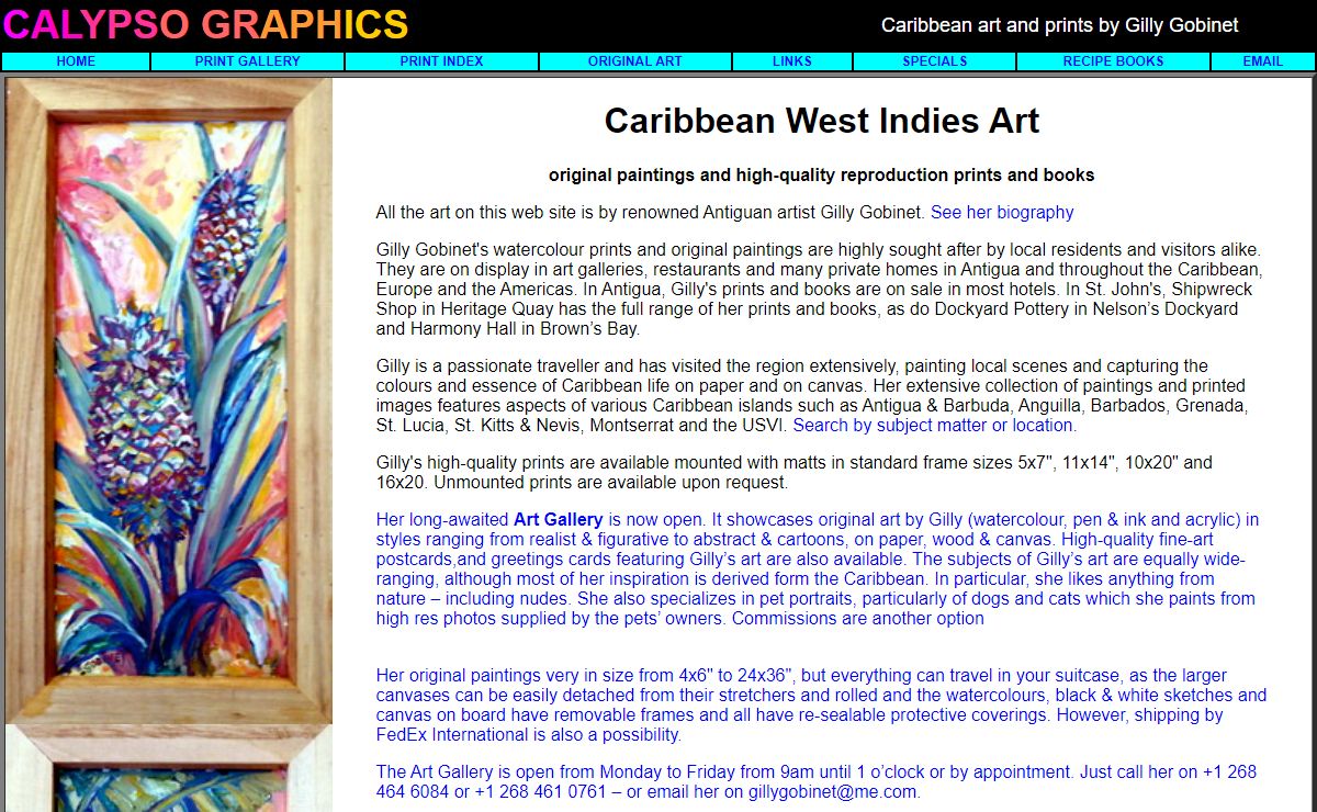 CARIBBEAN ART - watercolor paintings and reproduction art prints