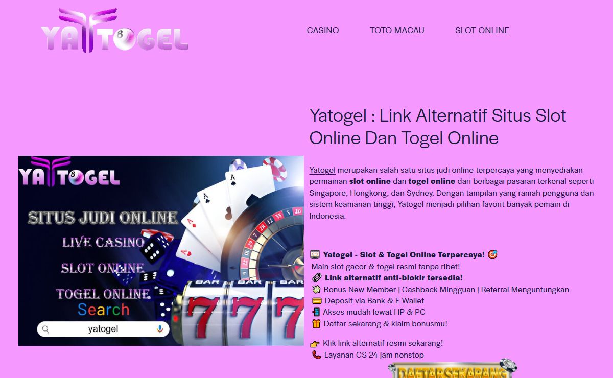 Yatogel : Link Alternatif Situs Slot Online Dan Togel Online