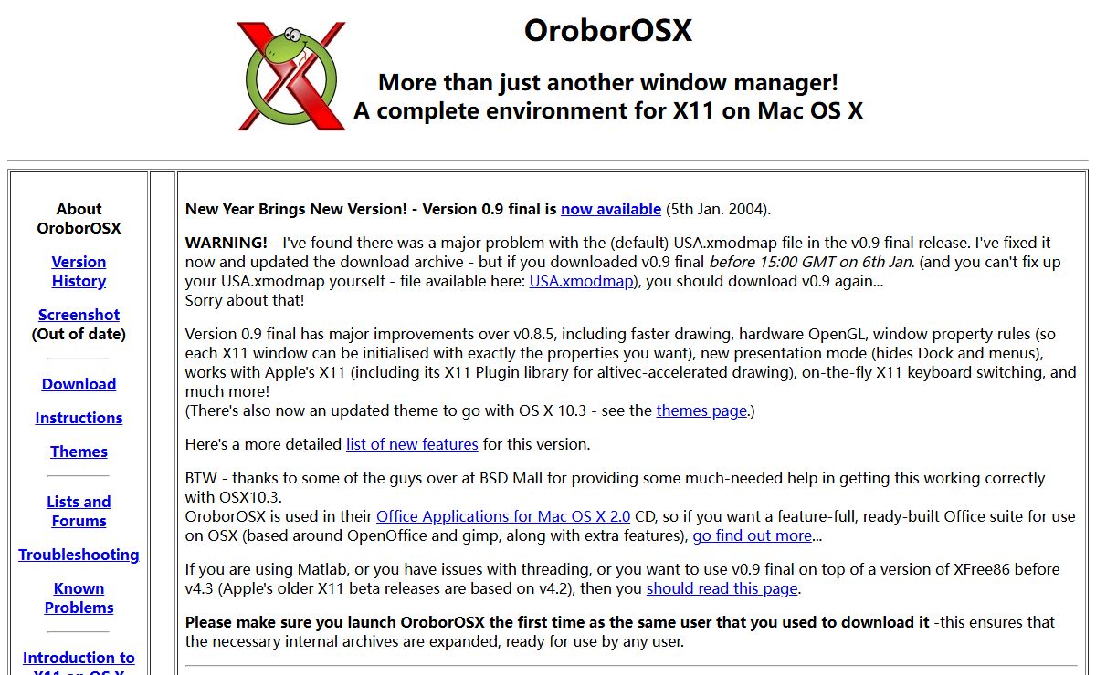 Modified Oroborus for Mac OS X