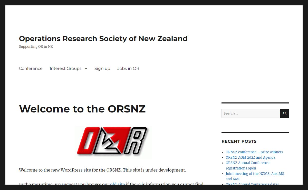 Operations Research Society of New Zealand – Supporting OR in NZ