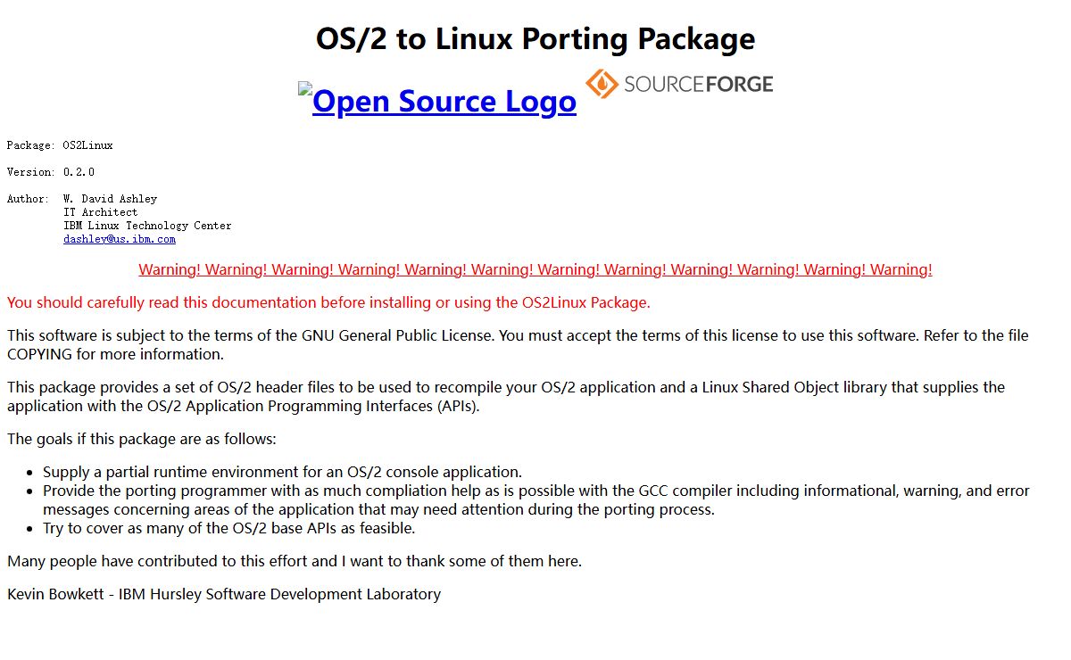 OS/2 to Linux Porting Package