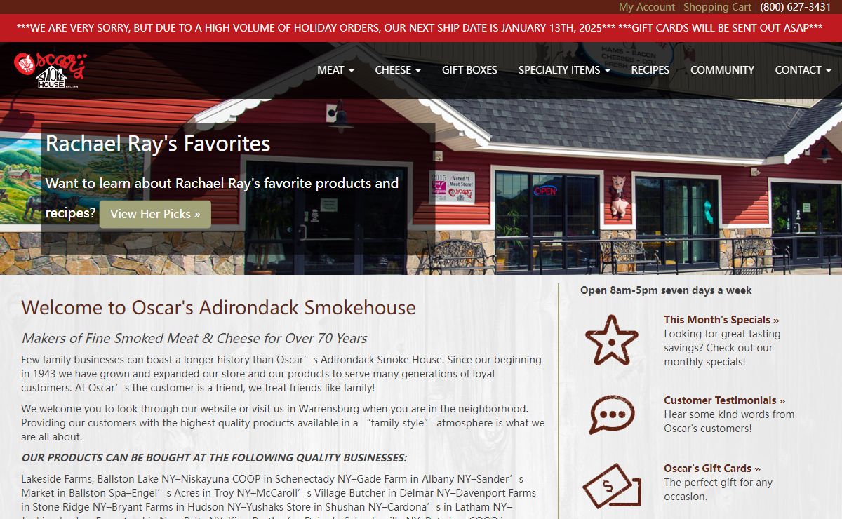 Oscar's Adirondack Smokehouse – Makers of fine smoked meats and cheeses for over 70 years