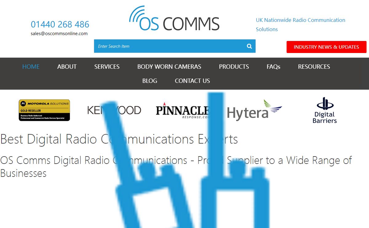 OS Comms Two Way Radios, Walkie Talkies Supplier UK