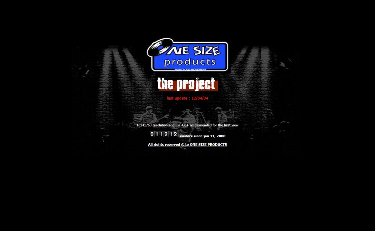 ONE SIZE PRODUCTS HOMEPAGE