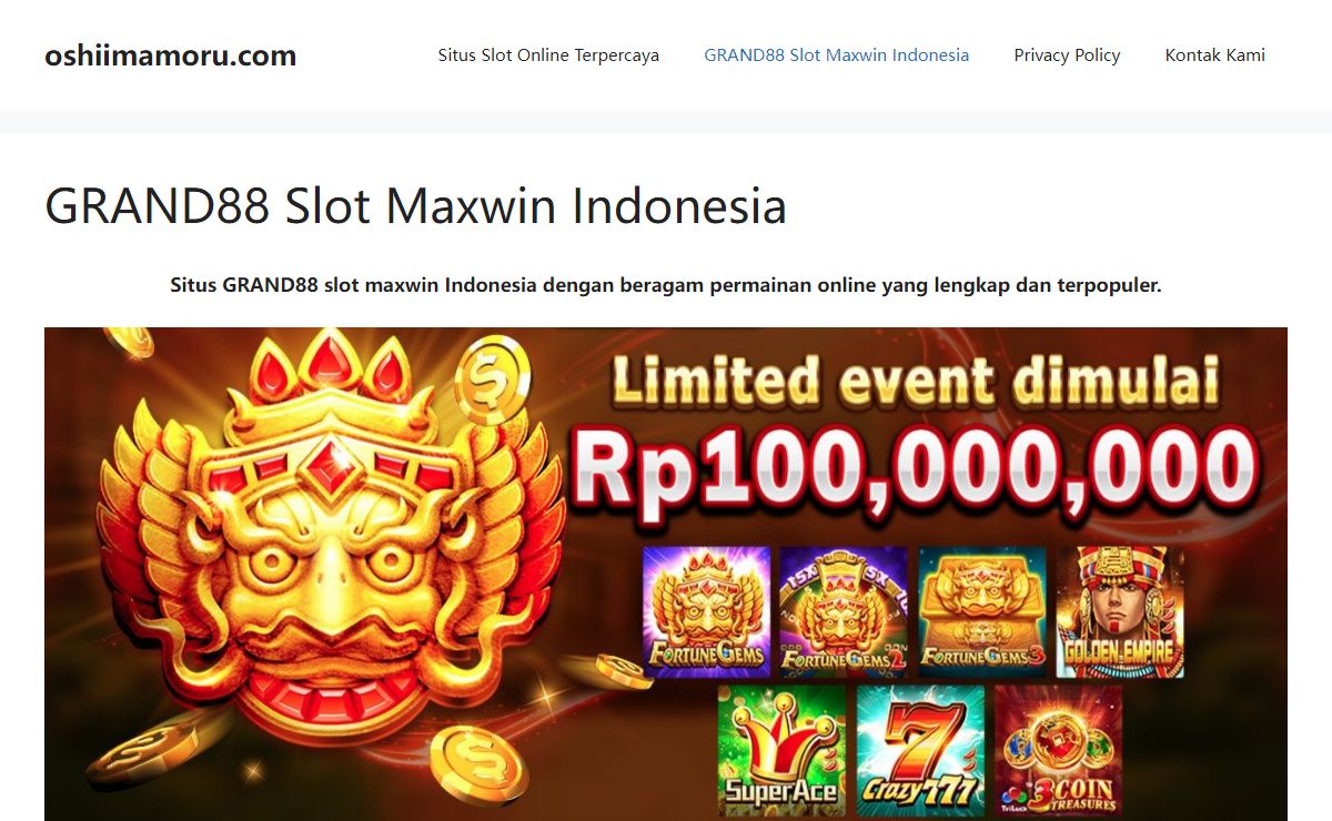 GRAND88 Slot Maxwin Indonesia