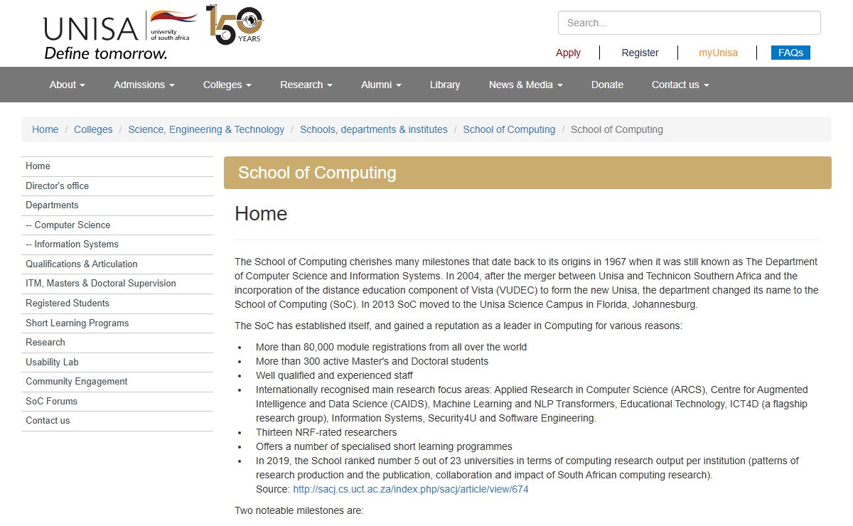Welcome to the School of Computing