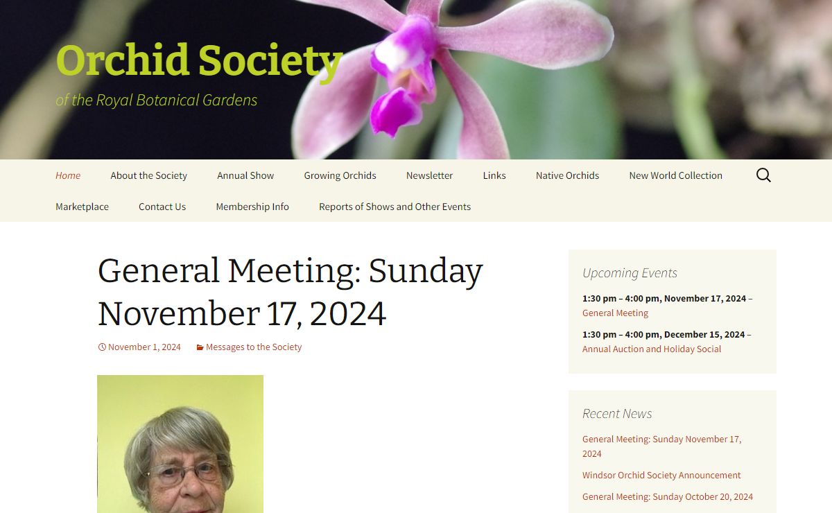 Orchid Society | of the Royal Botanical Gardens