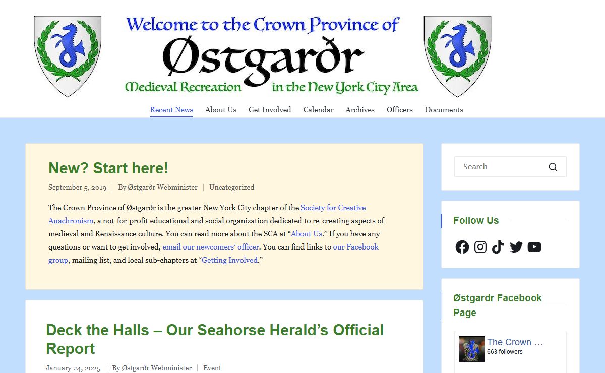 Crown Province of Østgarðr – Medieval Recreation in the Big Apple