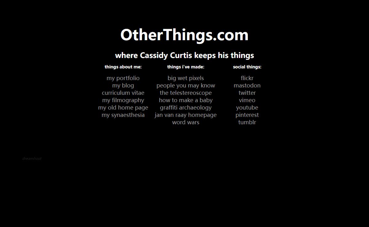 otherthings.com | where Cassidy Curtis keeps his things
