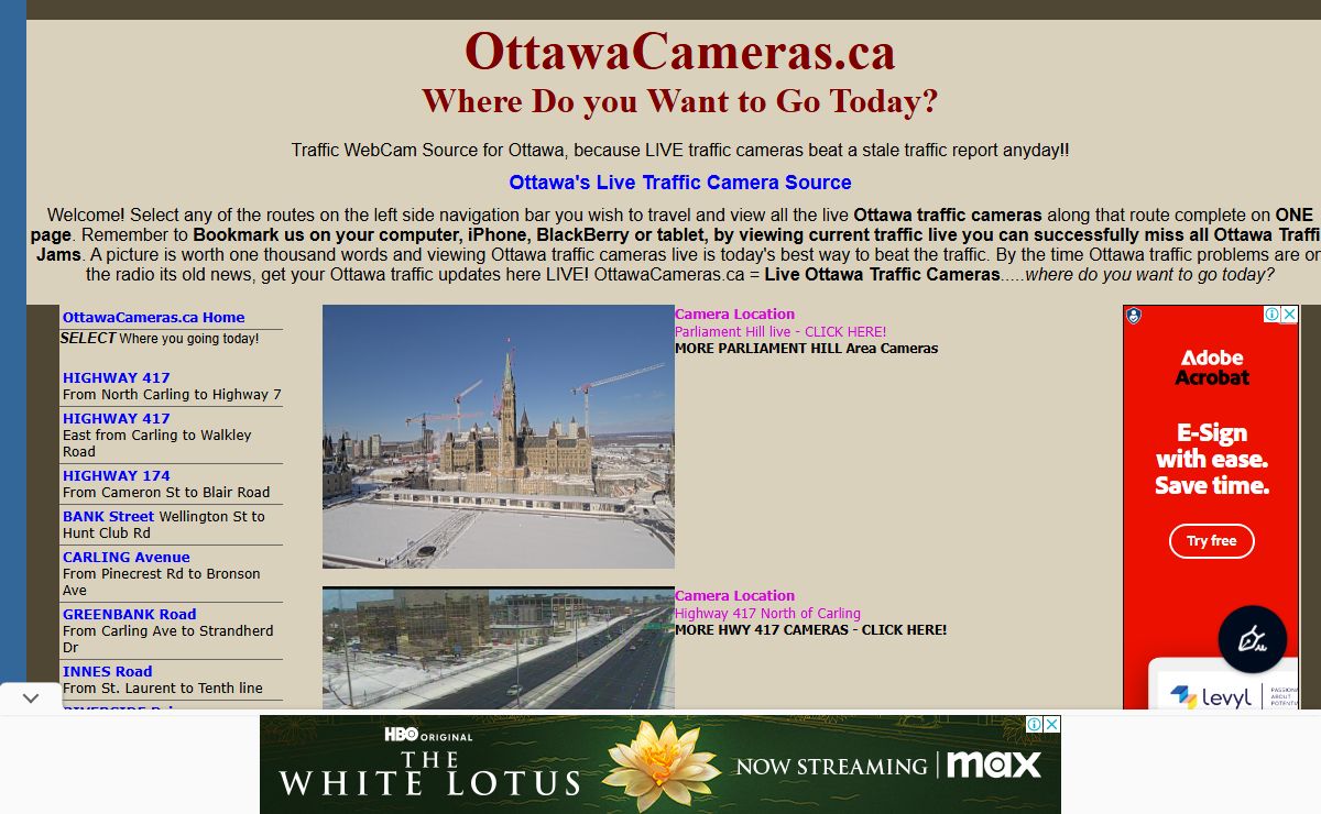 LIVE Ottawa Traffic Cameras, OttawaCameras.ca - Where do you want to go today?