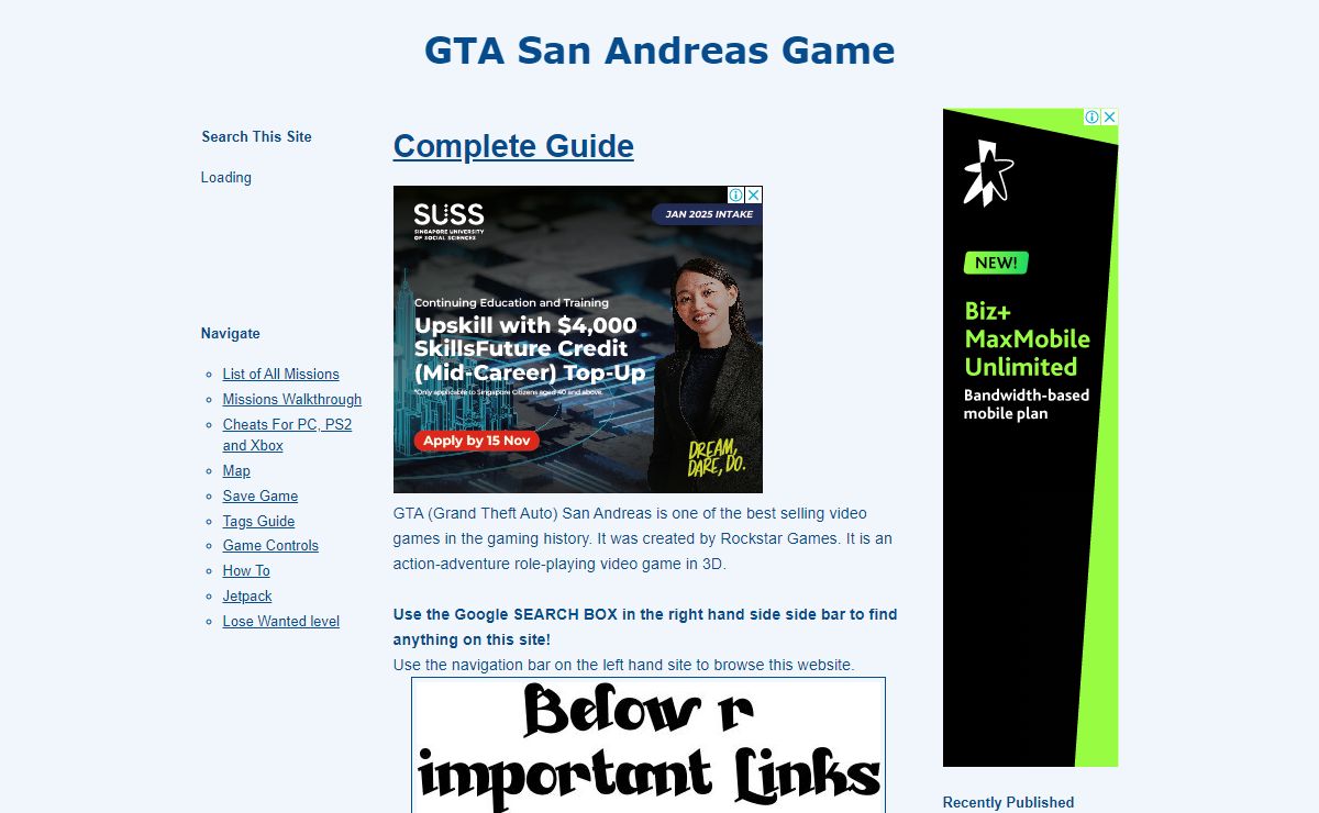 GTA San Andreas Game