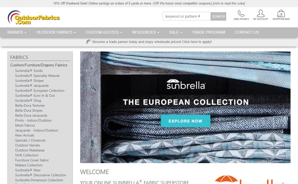 Outdoor Fabrics - Sunbrella | OutdoorFabrics.com