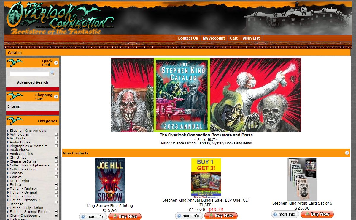 The Overlook Connection Press and Bookstore : Everything Stephen King! Books, Movies, T-Shirts, Ephemera!