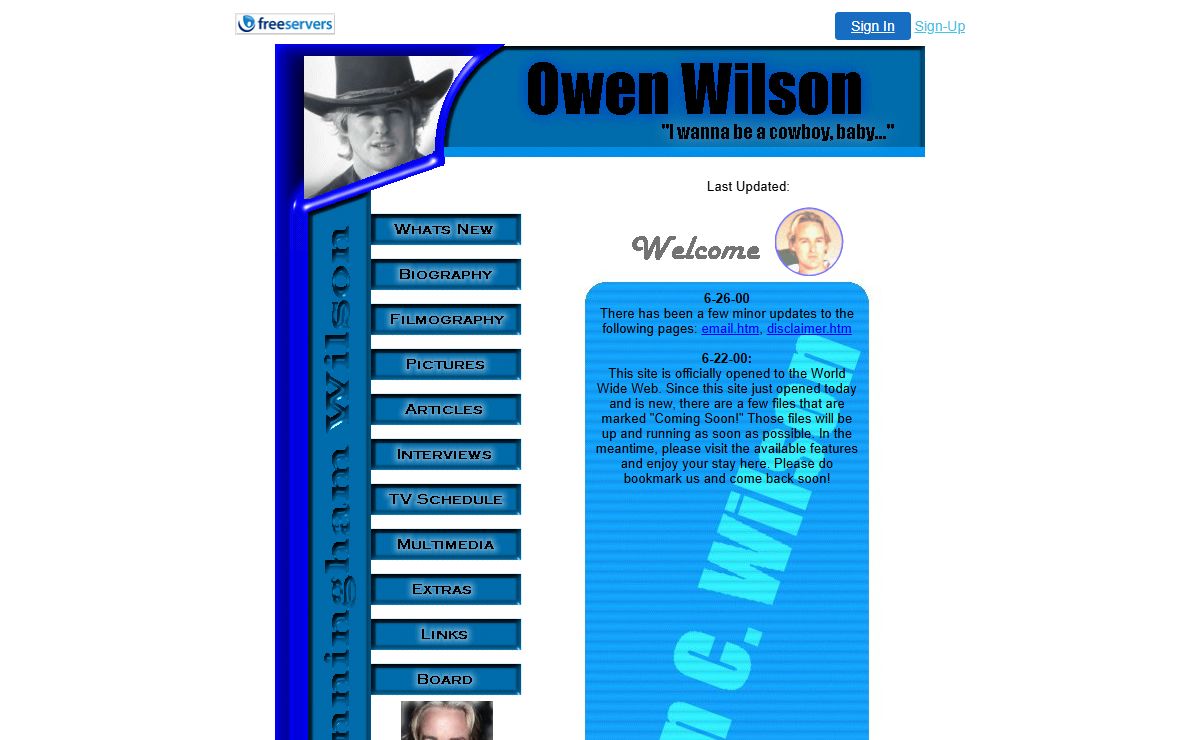 Owen Wilson Fansite