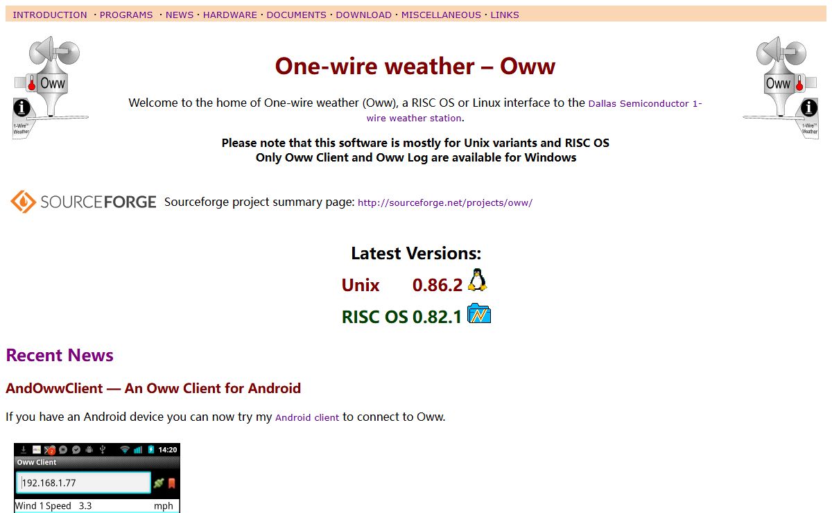 Oww - One-wire weather